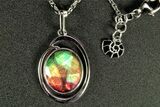 Stunning Ammolite Oval Pendant - Sterling Silver #271768-1